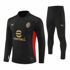 AC Milan Black Training Technical Football Tracksuit 2024-25