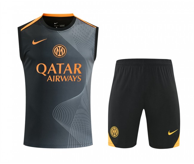 Inter Milan Adult Pre Match Training Sleeveless Football Kit 2025-26