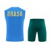Brazil Adult Pre Match Sleeveless Blue Football Kit 2026