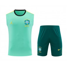 Brazil Adult Pre Match Sleeveless Green Football Kit 2026 Brazil Adult Pre Match Sleeveless Green Football Kit 2026