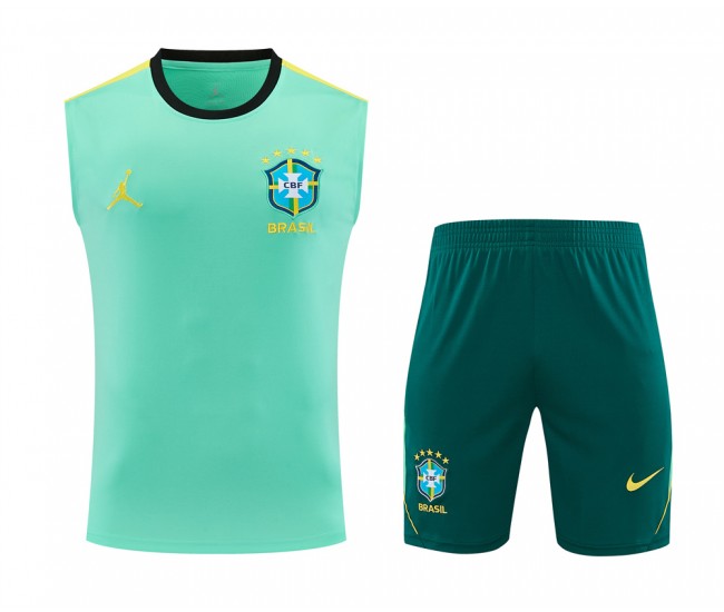 Brazil Adult Pre Match Sleeveless Green Football Kit 2026