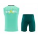 Brazil Adult Pre Match Sleeveless Green Football Kit 2026