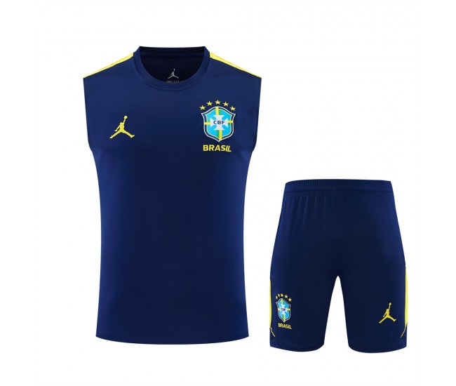 Brazil Adult Pre Match Sleeveless Navy Football Kit 2026