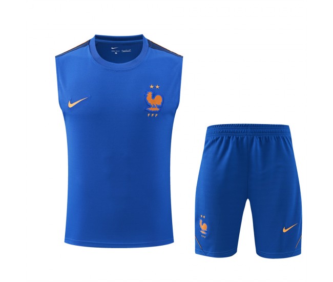 France Adult Pre Match Sleeveless Blue Football Kit 2026