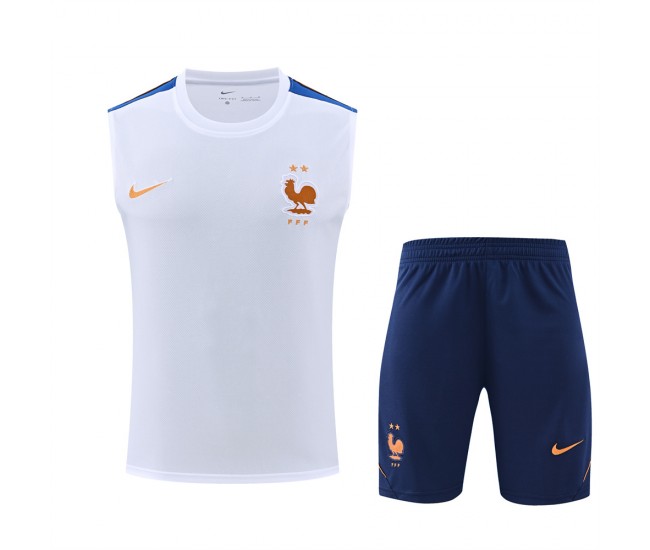 France Adult Pre Match Sleeveless White Football Kit 2026