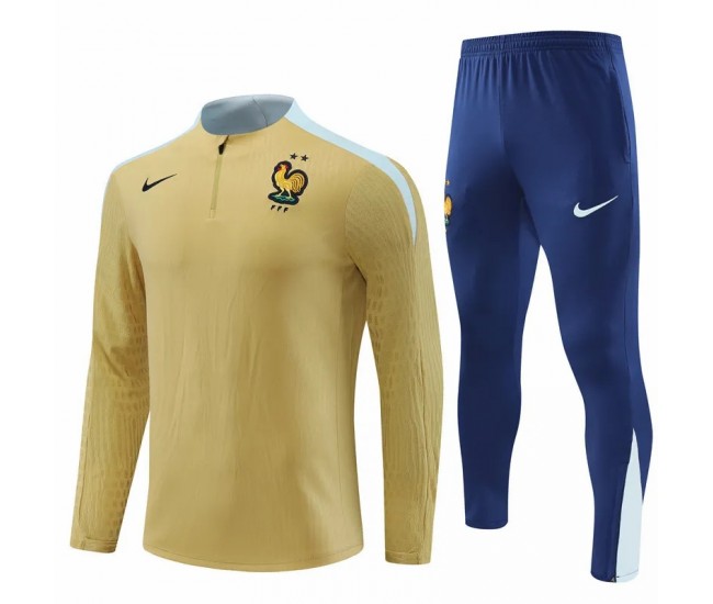 France National Team Gold Training Technical Football Tracksuit 2024-25