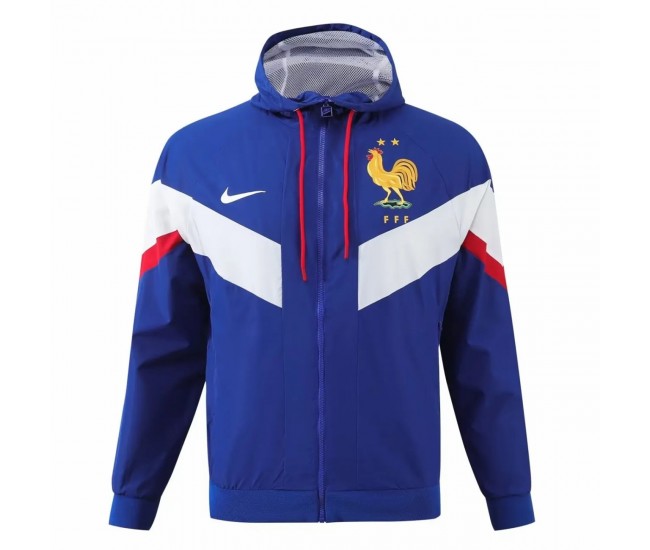 France Mens Hooded Windbreaker Football Jacket 2024-25