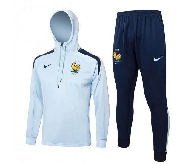 France National Team White Training Hooded Technical Football Tracksuit 2024-25