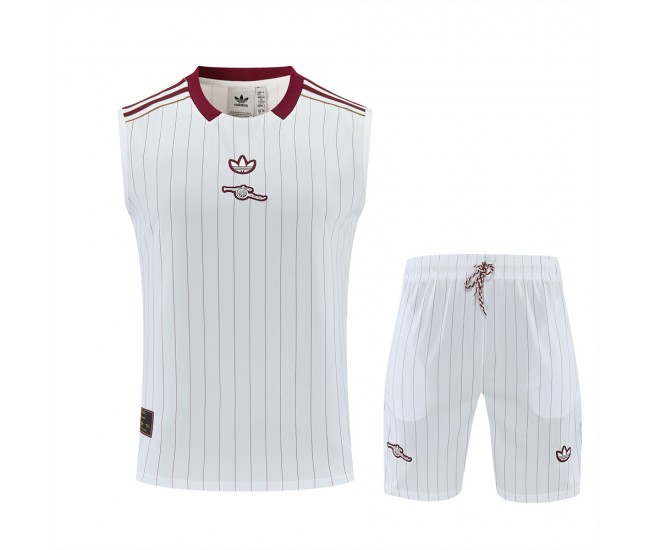 Arsenal Adult White Terrace Icons Sleeveless Football Kit 2025-26