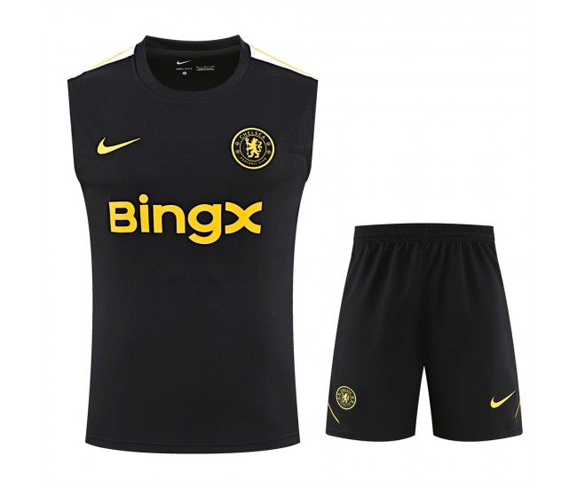 Chelsea Adult FC Black Sleeveless Football Kit 2026-27