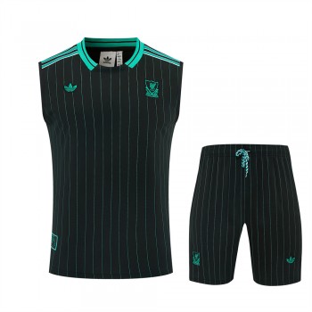 Liverpool FC Adult Terrace Icons Black Sleeveless Football Kit 2025-26