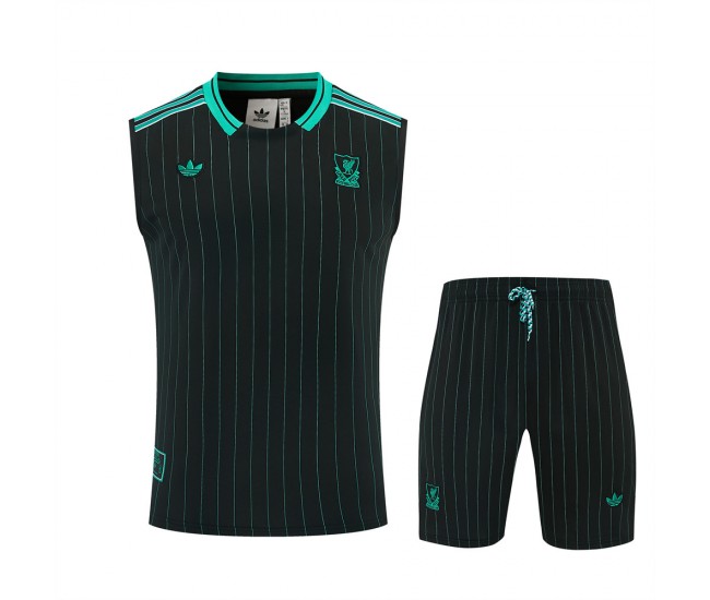 Liverpool FC Adult Terrace Icons Black Sleeveless Football Kit 2025-26