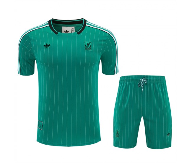 Liverpool FC Adult Terrace Icons Green Football Kit 2025-26
