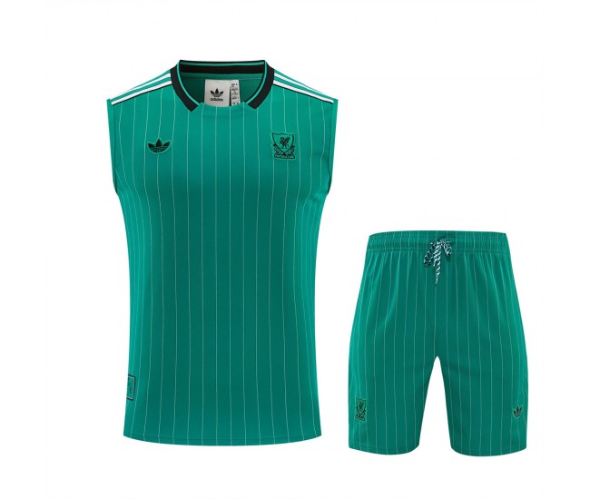 Liverpool FC Adult Terrace Icons Green Sleeveless Football Kit 2025-26