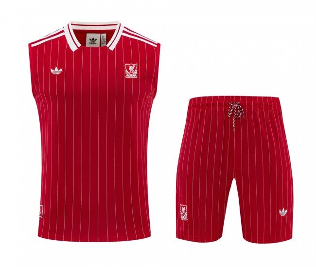 Liverpool FC Adult Terrace Icons Red Sleeveless Football Kit 2025-26
