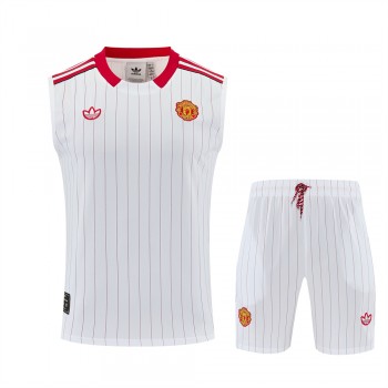 Manchester United Adult Terrace Icons White Training Sleeveless Kit 2025-26 