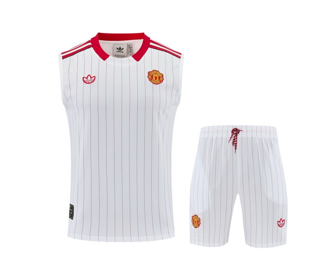 Manchester United Adult Terrace Icons White Training Sleeveless Kit 2025-26 