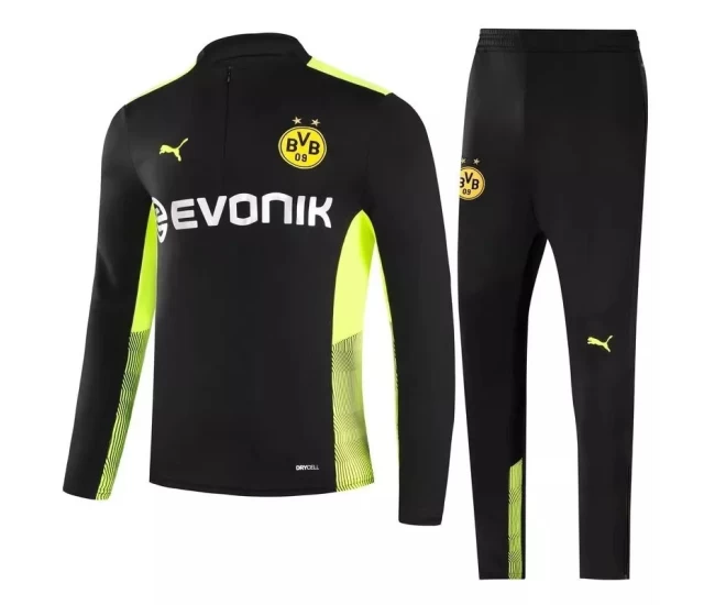 BVB Borussia Dortmund Black Training Technical Football Tracksuit 2021-22