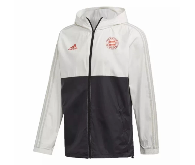 Bayern Munich All Weather Windrunner Jacket White Black 2020 2021