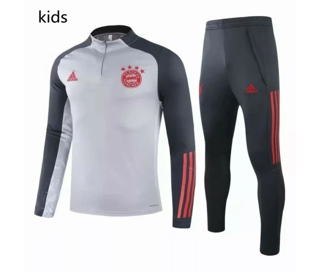 Bayern Munich Training Soccer Tracksuit Grey Kids 2021