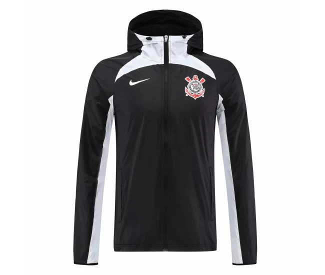 Corinthians Mens Black Windrunner Jacket 2022-23