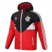 Flamengo Mens Windrunner Full Zip Hooded Football Jacket Red 2023-24