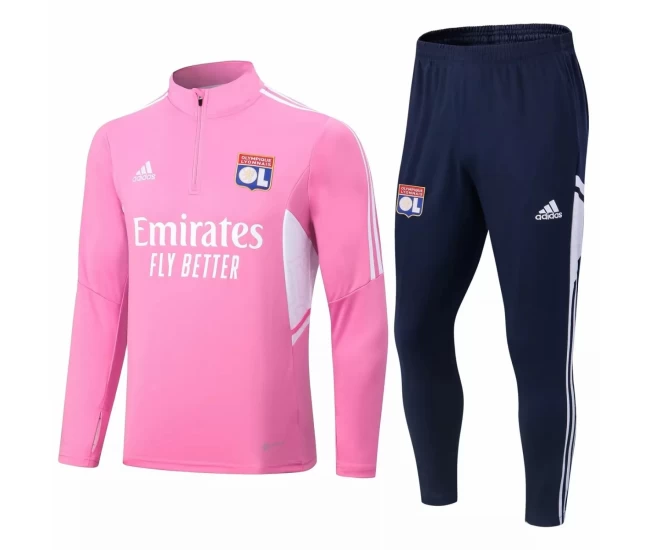 Olympique Lyonnais Pink Training Technical Football Tracksuit 2022-23