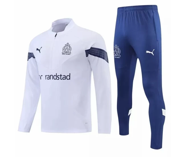 Olympique Marseille White Training Technical Football Tracksuit 2022-23