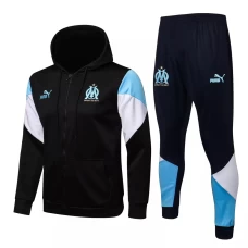 Olympique Marseille Black Hooded Presentation Football Tracksuit 2021-22