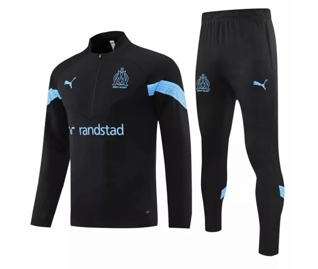 Olympique Marseille Black Training Technical Football Tracksuit 2022-23