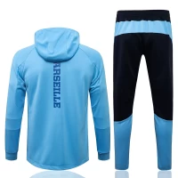 Olympique Marseille Blue Hooded Presentation Football Tracksuit 2021-22