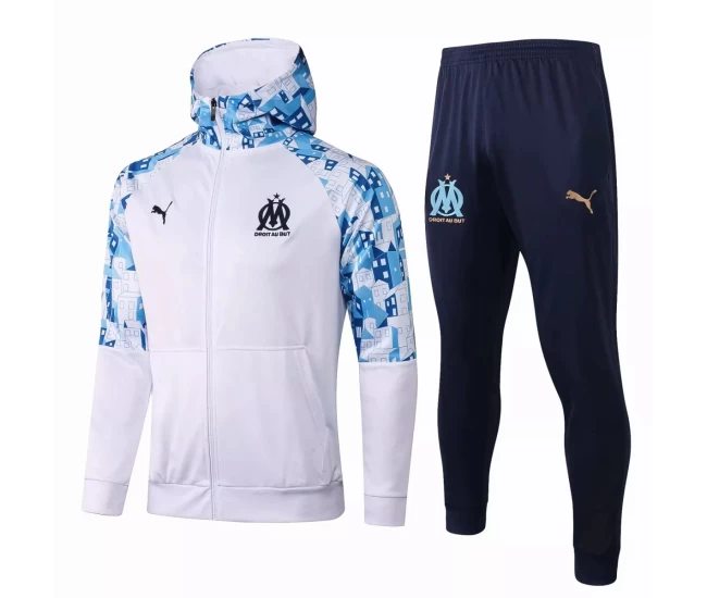 Olympique Marseille Training Technical Soccer Tracksuit White 2021