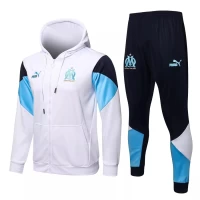 Olympique Marseille White Hooded Presentation Football Tracksuit 2021-22