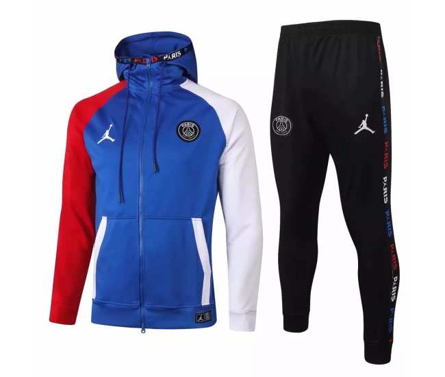 Jordan X Psg Football Casual Fleece Presentation Tracksuit 2020 Blue