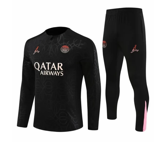 PSG Jordan Black Training Technical Football Tracksuit 2024-25