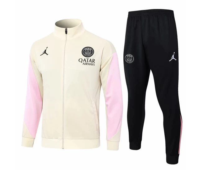 PSG Jordan Beige Training Presentation Football Tracksuit 2024-25