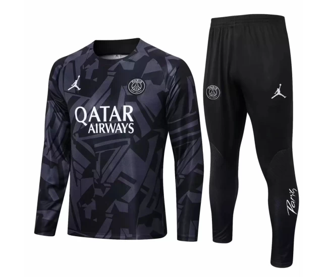 PSG Jordan Black Training Technical Football Tracksuit 2022-23