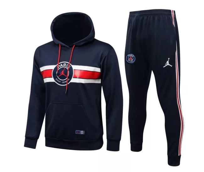 PSG X Jordan Navy Hooded Training Technical Football Tracksuit 2021-22