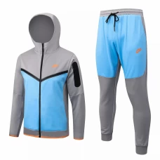 Nike Grey Blue Training Hoodie Presentation Football Tracksuit 2022-23