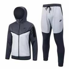 Nike Grey White Training Hoodie Presentation Football Tracksuit 2022-23