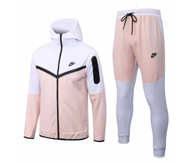 Nike White Pink Training Hoodie Presentation Football Tracksuit 2022-23