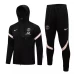 PSG Black Hooded Presentation Football Tracksuit 2021-22 