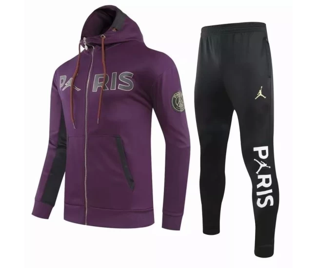 PSG Jordan Soccer Presentation Purple Tracksuit 2020 2021