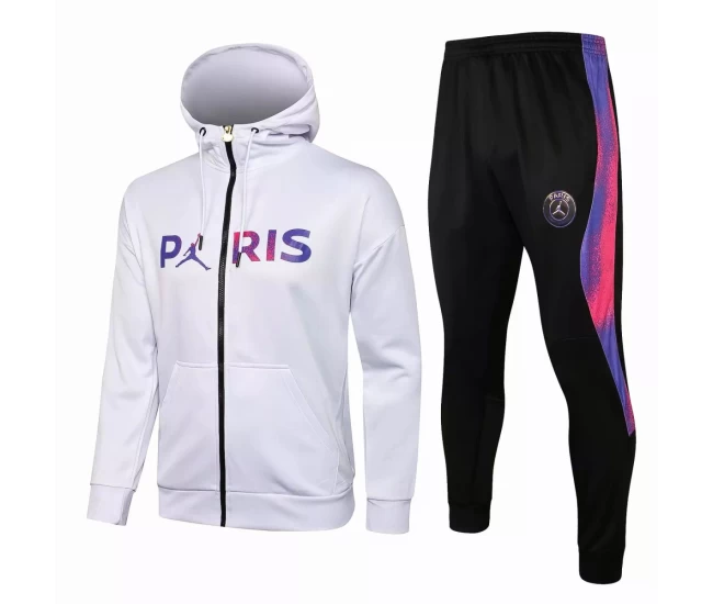 PSG Jordan Soccer Presentation White Tracksuit 2021 2022