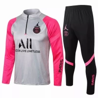 PSG Jordan Training Technical Soccer Tracksuit Grey Pink 2021 2022