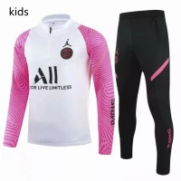 PSG Jordan Training Technical Soccer Tracksuit White Pink Kids 2021 2022