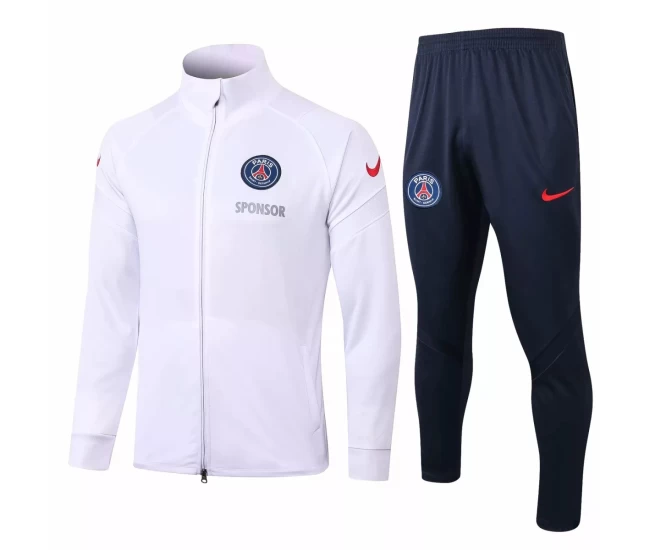 PSG White Training Presentation Football Tracksuit 2020