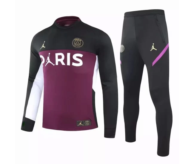 PSG X Jordan Training Technical Soccer Tracksuit Purple Black 2020 2021