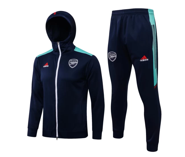 Arsenal FC Navy Hooded Presentation Football Tracksuit 2021-22