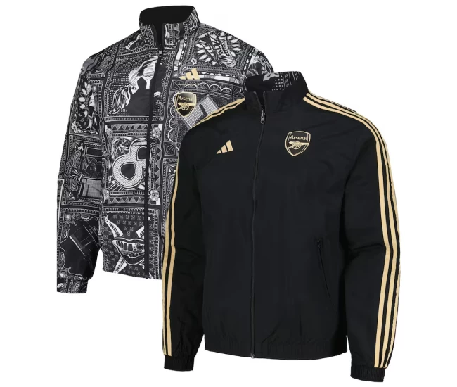 Arsenal Mens Ian Wright Anthem Reversible Full-Zip Football Jacket 2023-24